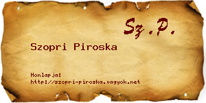 Szopri Piroska névjegykártya