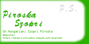 piroska szopri business card